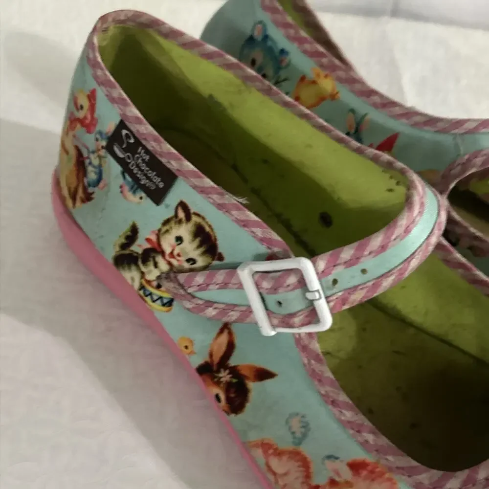 Hot chocolate Design Flat Shoes Size 37 Size 7 Mary Jane’s Vegan Friendly